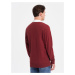 Men's sweatshirt with white polo collar - maroon V3 OM-SSNZ-0132