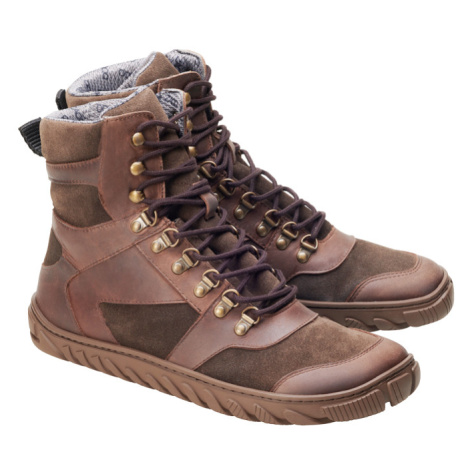 Barefoot kotníková obuv Zaqq - Explorer Brown Waterproof hnědá