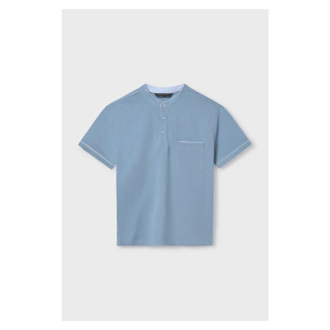 Dětská bavlněná polokošile Mayoral tyrkysová barva, 6131