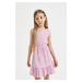 DEFACTO Girl's Checkered Sleeveless Dress