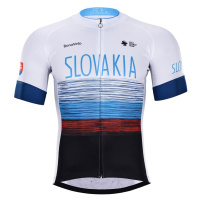 BONAVELO Cyklistický dres s krátkým rukávem - SLOVAKIA - bílá/červená/modrá/černá
