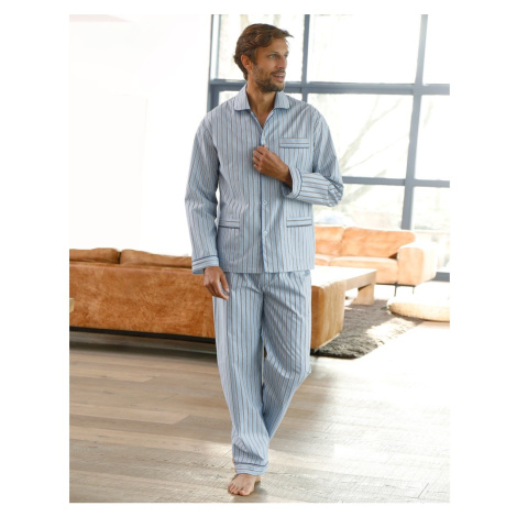 Blancheporte Pruhované pyžamo, bavlněný popelín nebeská modrá