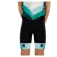 SPORTFUL Cyklistické kalhoty krátké bez laclu - BORA-HANSGROHE - černá/zelená