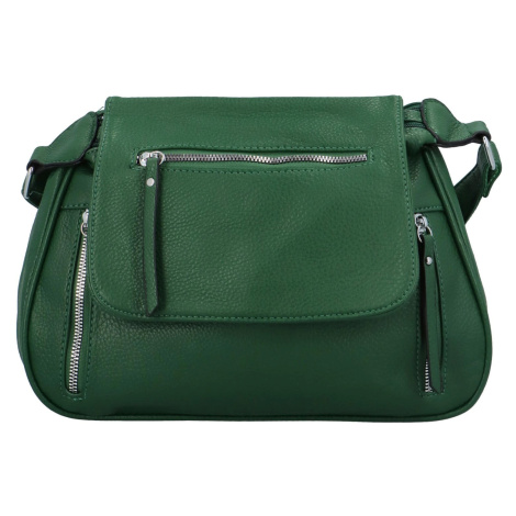 Trendy dámská koženková crossbody kabelka Laura, zelená INT COMPANY