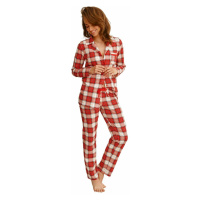 Dámské pyžamo Celine červené s káro vzorem