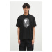 Bavlněné tričko A Bathing Ape LUX SPORT PATTERN APE HEAD RELAXED FIT TEE bílá barva, s potiskem,