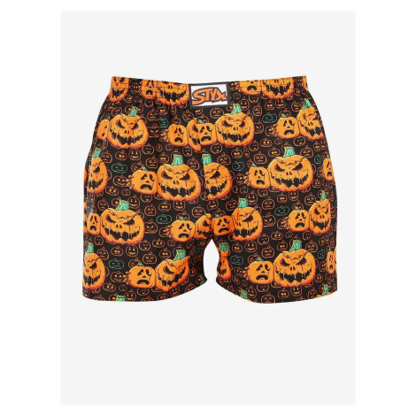 Oranžovo-hnědé pánské trenýrky Styx Halloween dýně