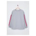 Trendyol Curve Grey Stripe Detailed Oversize/Wide Pattern Thin Knitted Sweatshirt