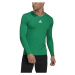 adidas TEAM BASE LONG SLEEVE TEE Pánské fotbalové triko, zelená, velikost
