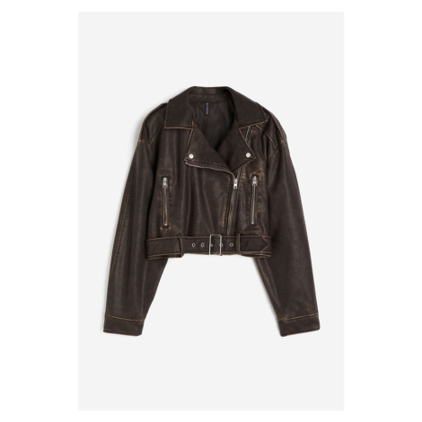 H & M - Motorkářská bunda's povrchovou vrstvou - hnědá H&M