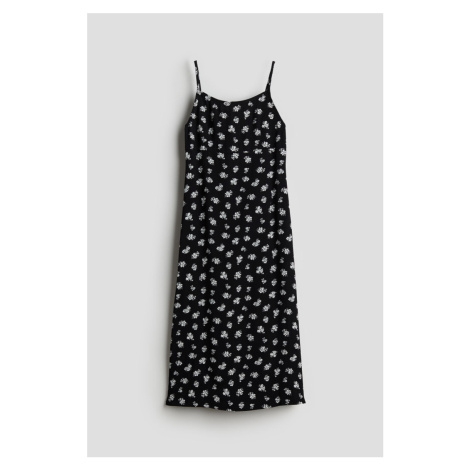 H & M - Šaty slip dress se zavazováním na zádech - černá H&M