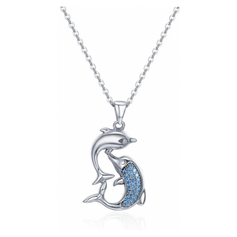 Linda's Jewelry Stříbrný náhrdelník Tanec Delfínů Ag 925/1000 INH107