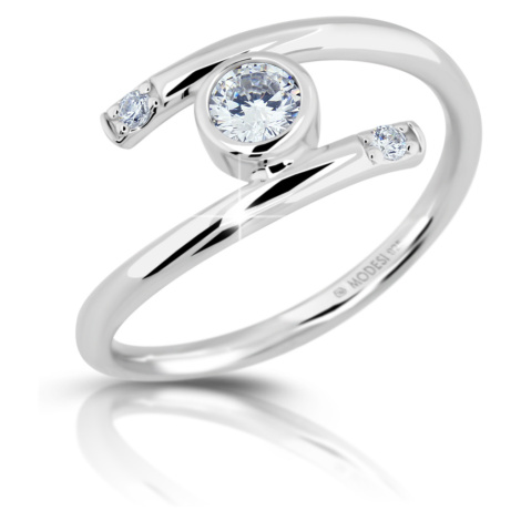 Modesi Nádherný stříbrný prsten se zirkony M01017 54 mm