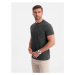 Ombre Clothing Trendy tričko s ozdobnou kapsou grafitové V11 TSCT-0109