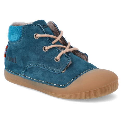 Barefoot zimní boty Koel - Baby Bare Bio Nubuk Turquoise modrá Koel4kids