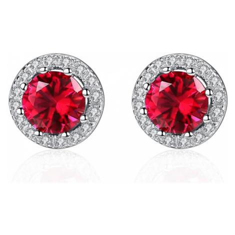 Linda's Jewelry Stříbrné náušnice Ruby Crown Ag 925/1000 IN304