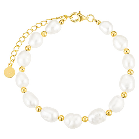Olivie Stříbrný perlový náramek GOLD 8803