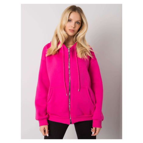 RŮŽOVÁ DÁMSKÁ MIKINA NA ZIP -FUCHSIA Tmavě růžová BASIC