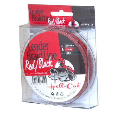 Hell-cat návazcová šňůra leader braid line red black 20 m-průměr 1,20 mm / nosnost 100 kg