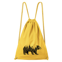DOBRÝ TRIKO Bavlněný batoh s potiskem Medvěd Barva: Žlutá