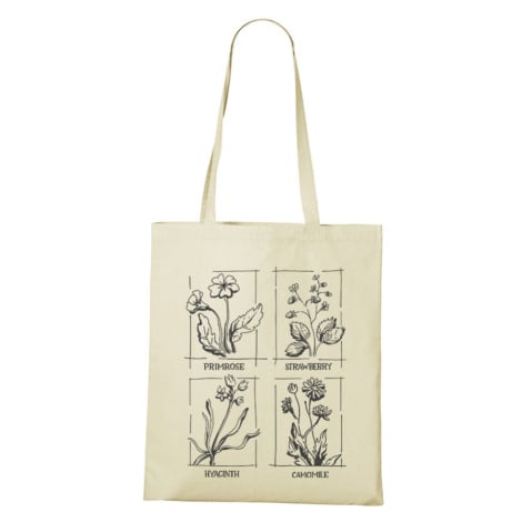 Plátěná taška s květinami - originální a praktická plátěná taška BezvaTriko