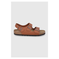 Kožené sandály Birkenstock Milano pánské, hnědá barva