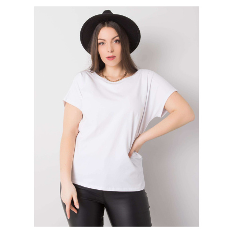Bílé dámské tričko s výstřihem na zádech --white Bílá BASIC