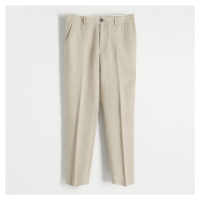Reserved - Lněné oblekové kalhoty - Béžová