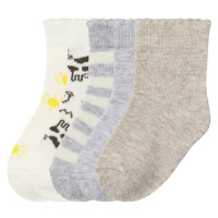 lupilu® Dívčí ponožky s BIO bavlnou, 5 párů (bílá/šedá/béžová)