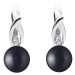 Gaura Pearls Stříbrné náušnice s černou 8-8.5 mm perlou Estrella, stříbro 925/1000 SK22507EL/B Č