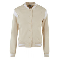Ladies Inset College Sweat Jacket - softseagrass/white