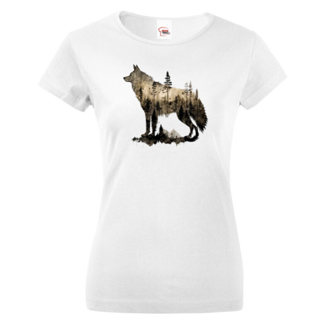 Dámské tričko s potiskem zvířat - Vlk BezvaTriko