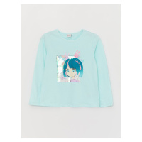 LC Waikiki Crew Neck Printed Long Sleeve Girls' T-Shirt