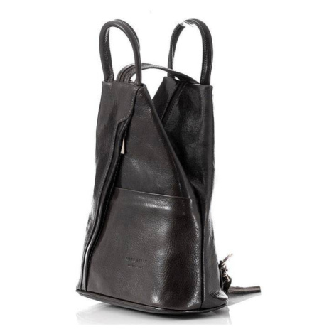 Dámský kožený batoh Vera Pelle MPl2Mb černý