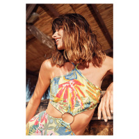 DEFACTO Regular Fit Cross Strappy Floral Print Cut Out Beachwear