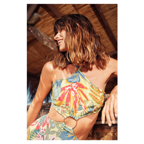 DEFACTO Regular Fit Cross Strappy Floral Print Cut Out Beachwear