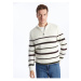 LC Waikiki Men's High Neck Long Sleeve Striped Knitwear Sweater