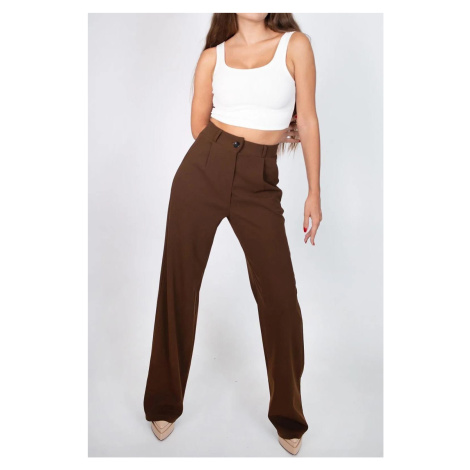60948 Dewberry Oversize Women Trousers-COFFEE