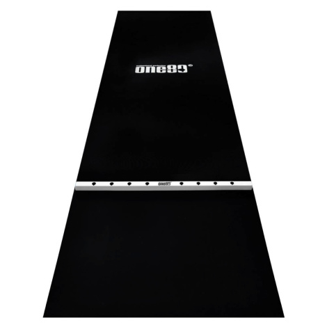 Pryžový koberec s bílou hranicí hodu ONE80 300×90cm, černý