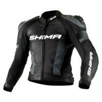 SHIMA STR Black Kožená bunda na moto černá/šedá