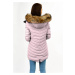 Tmavě modro-růžová oboustranná dámská zimní bunda s kapucí (W211)