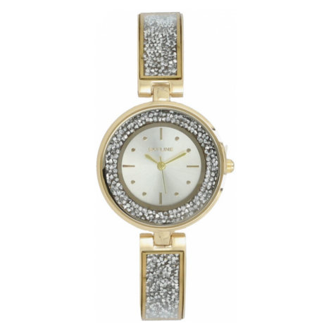 Skyline Náramkové dámské hodinky zlaté s kamínky 9550-5