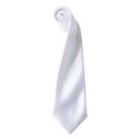 Premier Workwear Pánská saténová kravata PR750 White