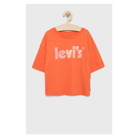 Dětské bavlněné tričko Levi's oranžová barva Levi´s