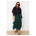 Trendyol Green Animal Patterned Woven Skirt With Lining