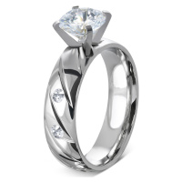 Zásnubní prsten z chirurgické oceli luxury shine