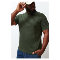 Trendyol Plus Size Khaki Regular/Normal Fit Printed 100% Cotton T-shirt