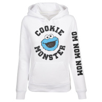 Sesame Street Cookie Monster Dámská mikina s kapucí bílá