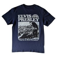 Elvis Presley Tričko Heartbreaker Unisex Navy Blue