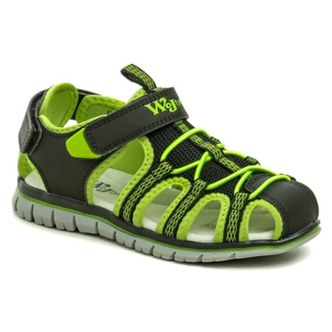 Wojtylko 5S24440C černo zelené dětské sandály Černá